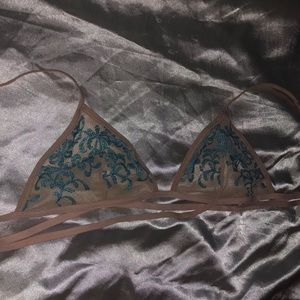 Nude/Teal Bralette